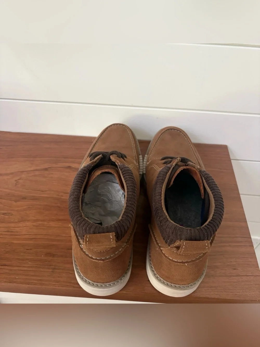 Clarks Men's Barnes Mid Oxford Chukka Boots Brown Suede Size 12 US Business Work